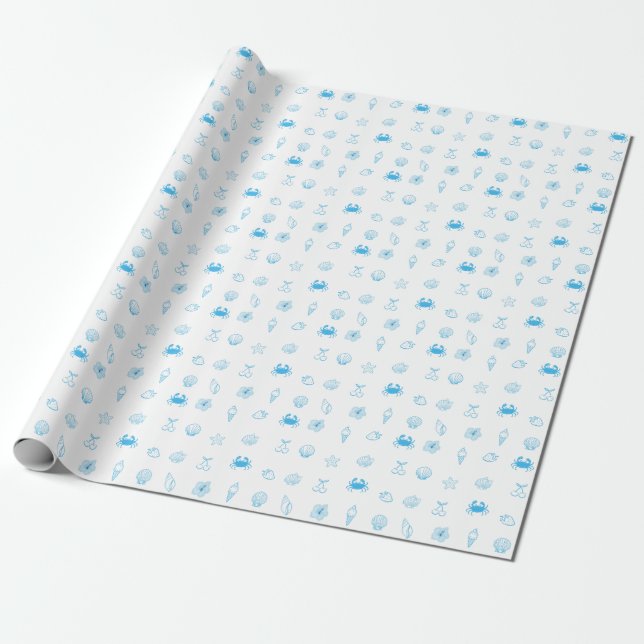 Griechischer Strand Minimalist Geschenkpapier (Ungerollt)