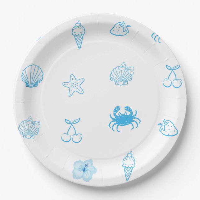 Griechischer Strand Minimalist Pappteller (Vorderseite)