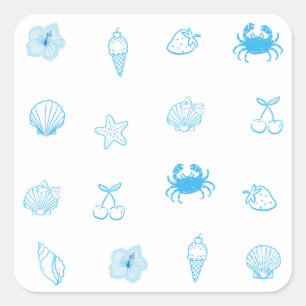 Griechischer Strand Minimalist Quadratischer Aufkleber