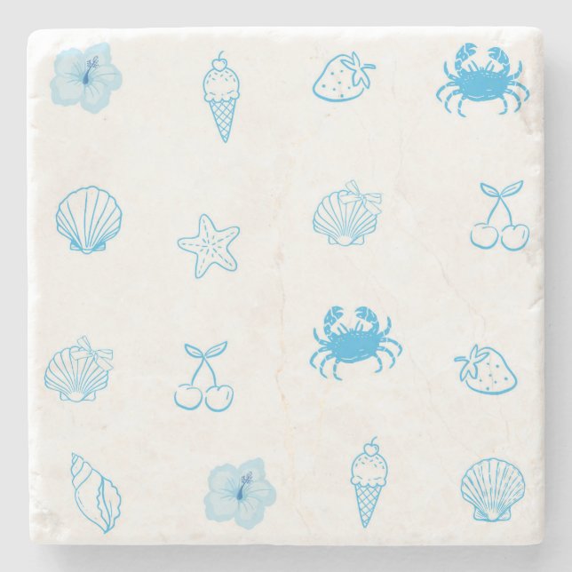 Griechischer Strand Minimalist Steinuntersetzer (Vorderseite)