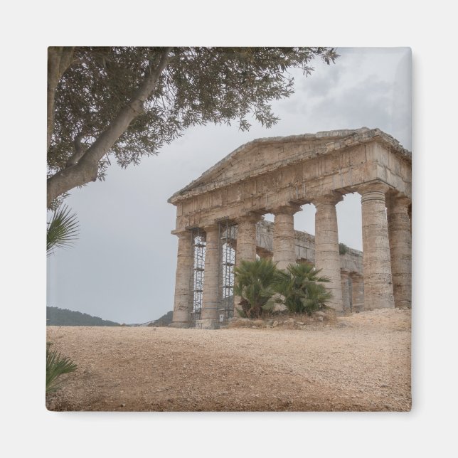 Griechischer Tempel in Segesta, Sizilien Magnet (Vorne)