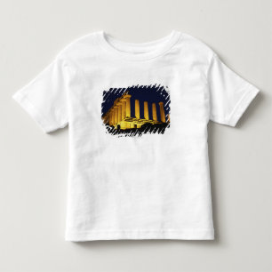 Griechischer Tempel nachts mit Gelbs und Orangen Kleinkind T-shirt