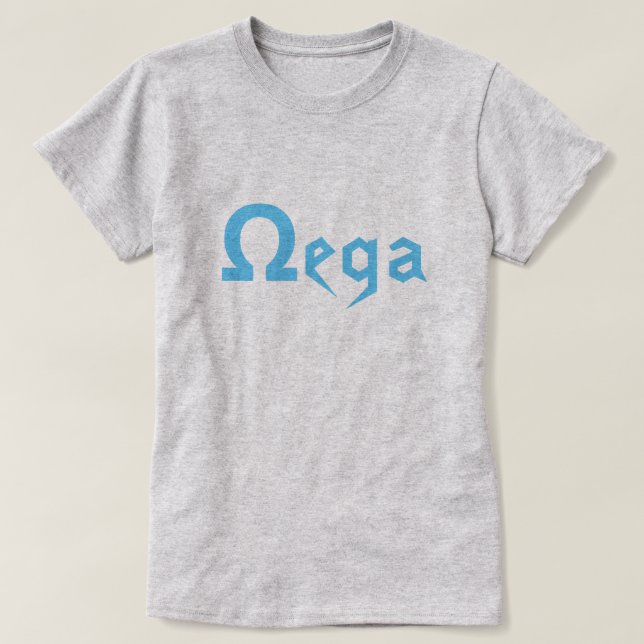 Griechischer Text Ωega der letzte Buchstabe im T-Shirt (Design vorne)