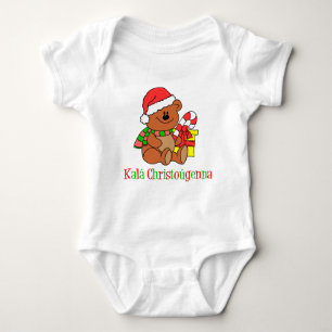 Griechischer Weihnachtsbär Baby Strampler