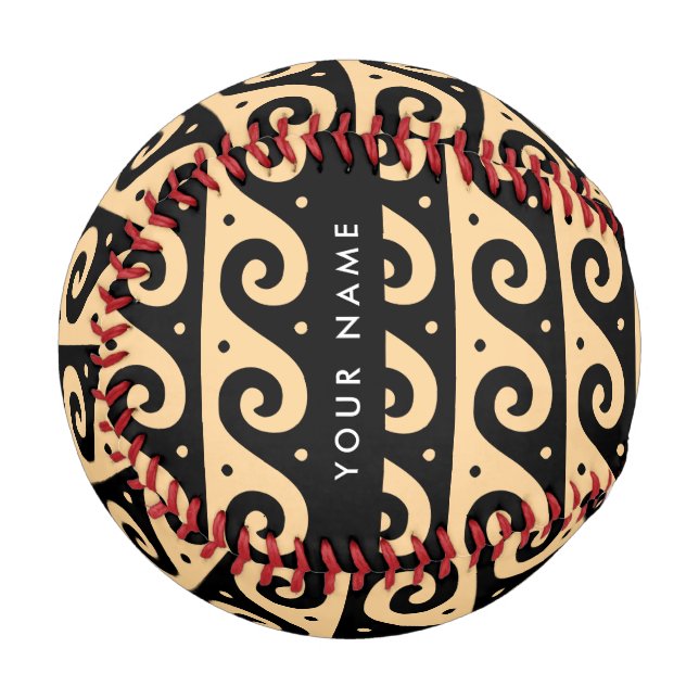 Griechischer Zeigerschlüssel, Wave Key, Braun, Ihr Baseball (Vorderseite Links)