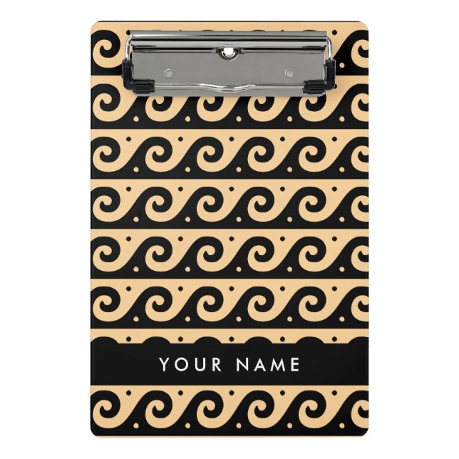 Griechischer Zeigerschlüssel, Wave Key, Braun, Ihr Mini Klemmbrett (Vorderseite)