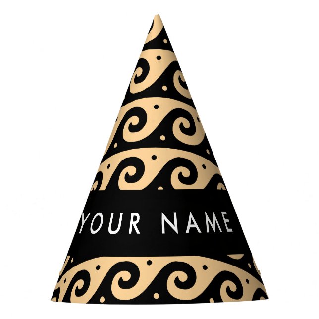 Griechischer Zeigerschlüssel, Wave Key, Braun, Ihr Partyhütchen (Vorderseite)