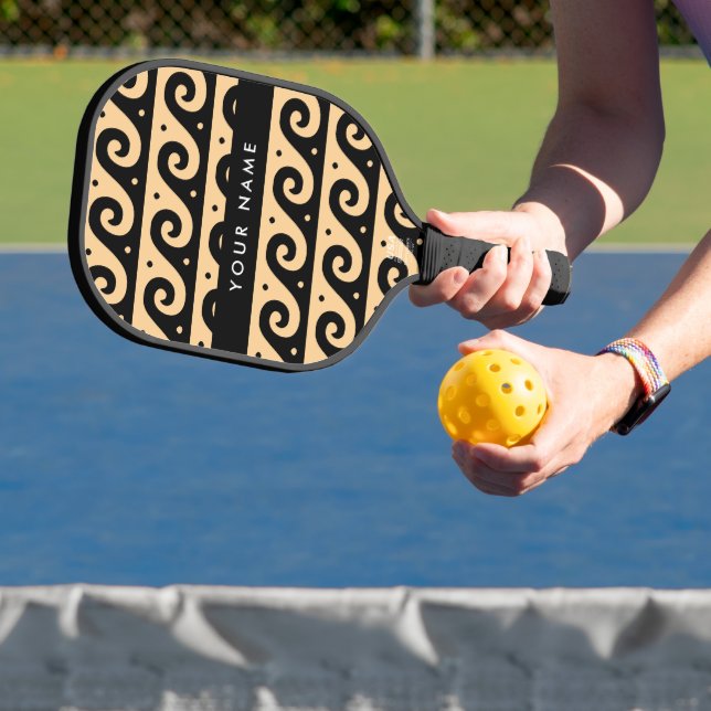 Griechischer Zeigerschlüssel, Wave Key, Braun, Ihr Pickleball Schläger (InSitu)