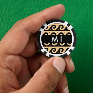 Griechischer Zeigerschlüssel, Wave Key, Braun, Ihr Pokerchips