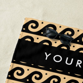 Griechischer Zeigerschlüssel, Wave Key, Braun, Ihr Strandtuch