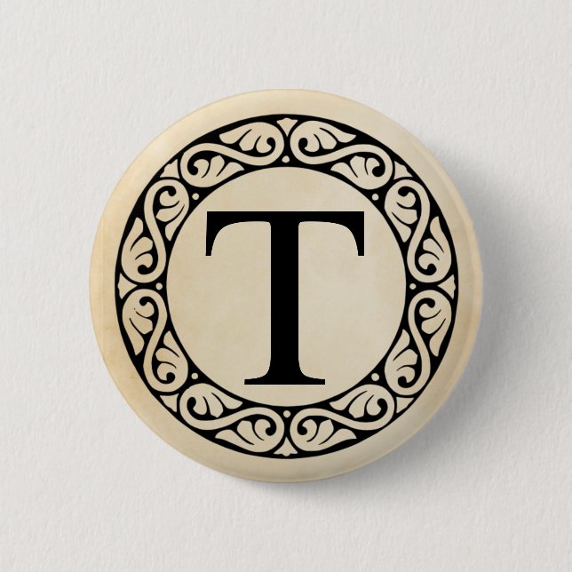 Griechisches Alphabet Brief Tau Button (Vorderseite)