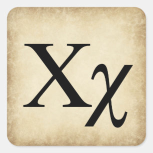 Griechisches Alphabet-Buchstabe-Chi Quadratischer Aufkleber