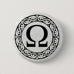 Griechisches Alphabet-Buchstabe Omega Button