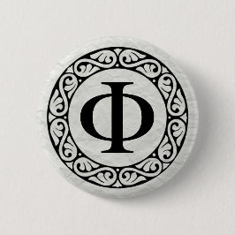 Griechisches Alphabet-Buchstabe-Phi Button
