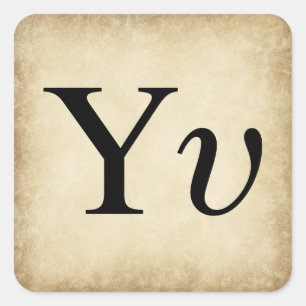 Griechisches Alphabet-Buchstabe Upsilon Quadratischer Aufkleber