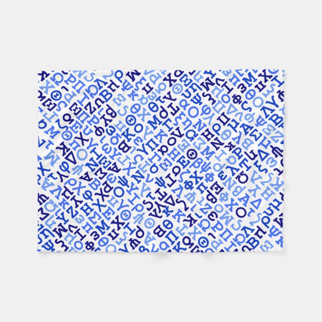 Griechisches Alphabet Fleecedecke (Vorderseite (Horizontal))