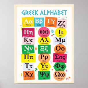 Griechisches Alphabet für Kinder im Klassenzimmer  Poster