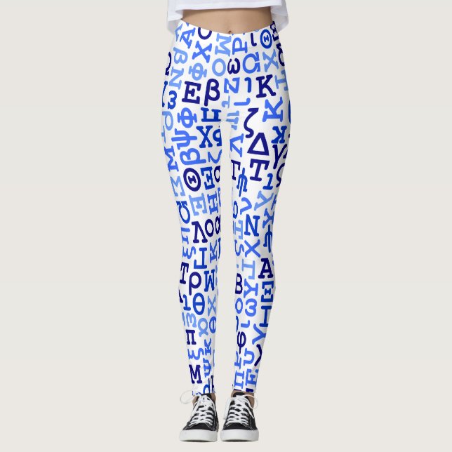 Griechisches Alphabet Leggings (Vorderseite)