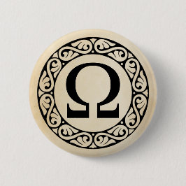 Griechisches Alphabet Letter Omega Button