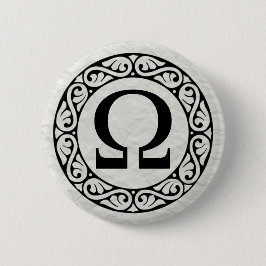 Griechisches Alphabet Letter Omega Button
