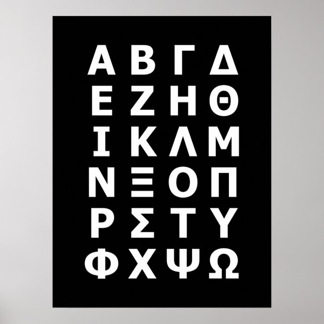 Griechisches Alphabet-Poster Poster (Vorne)
