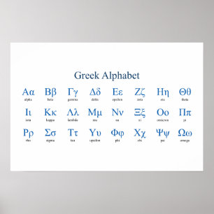 Griechisches Alphabet Schmal Horizontal Poster