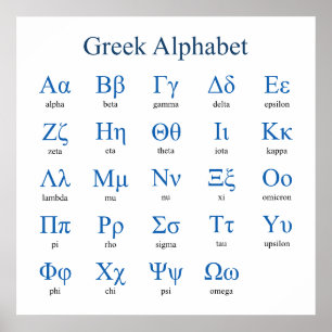 Griechisches Alphabet Square Poster