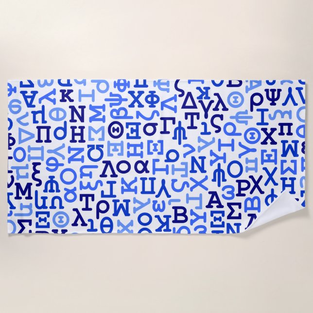 Griechisches Alphabet Strandtuch (Vorderseite)