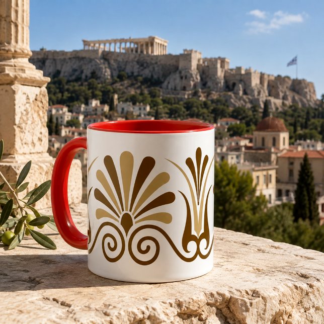 Griechisches Athen Anpassbare Farben Fries Muster Tasse (Von Creator hochgeladen)