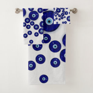 Griechisches blaues GlasBlicks-Amulett Badhandtuch Set