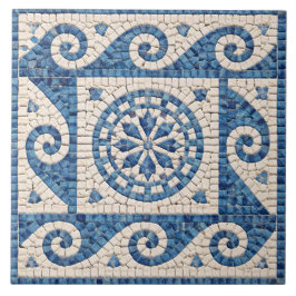 Griechisches blaues Mosaik – Mittelmeer Keramikfli Fliese