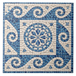 Griechisches blaues Mosaik – Mittelmeer Keramikfli Fliese