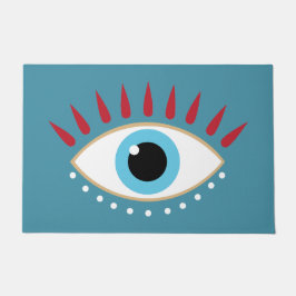 Griechisches Böse Eye Red Eyelashes Fußmatte