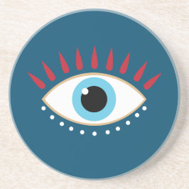 Griechisches Böse Eye Red Eyelashes Getränkeuntersetzer