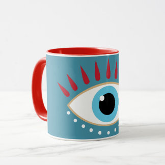 Griechisches Böse Eye Red Eyelashes Tasse