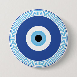 Griechisches böses Auge auf griechischer Ebene Button