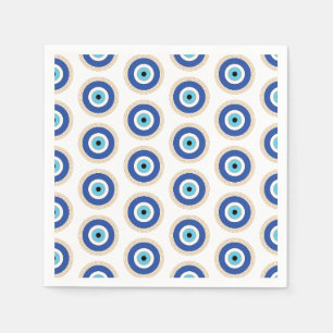 Griechisches böses Auge auf griechischer Ebene Serviette