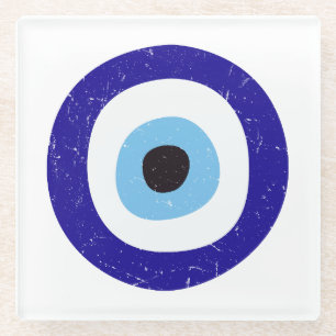 Griechisches böses Auge stört Design Glasuntersetzer