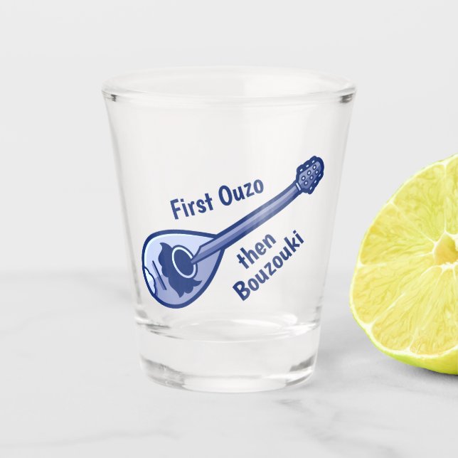 Griechisches Bouzouki Shot Glass Schnapsglas (Vorderseite)