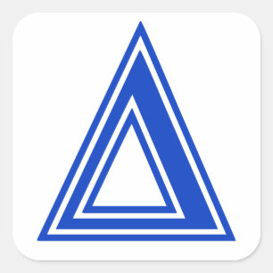 Griechisches Buchstabe-Deltablaue Quadratischer Aufkleber