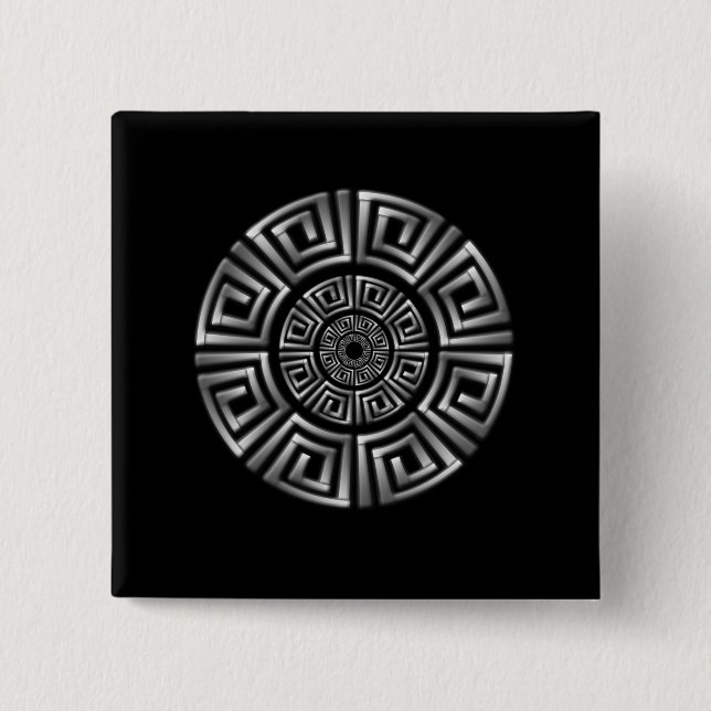 Griechisches Circle Motif Button (Vorderseite)