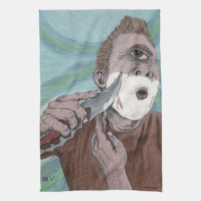 Griechisches Cyclops Knife Shave Fantasy Art Handt Geschirrtuch (Vertikal)