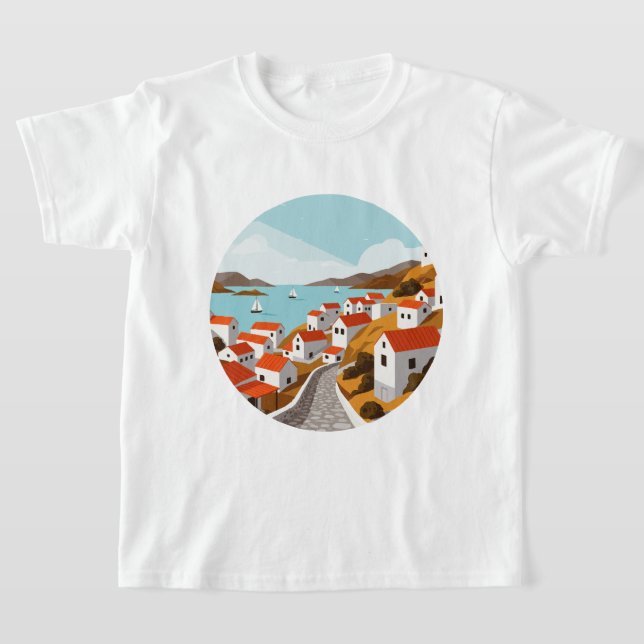 Griechisches Dorf T-Shirt (Ablage )
