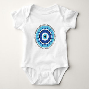 Griechisches Evil Eye Blau Baby Strampler