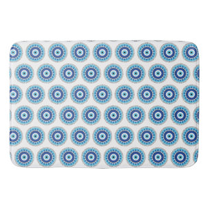 Griechisches Evil Eye Blau Badematte