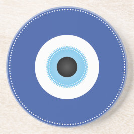 Griechisches Evil Eye Blau Getränkeuntersetzer