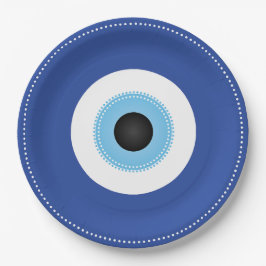 Griechisches Evil Eye Blau Pappteller