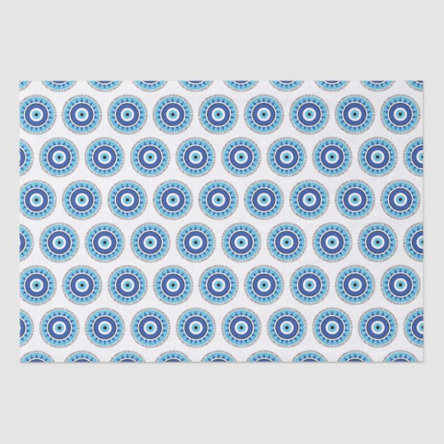 Griechisches Evil Eye Blau Seidenpapier (Vorderseite)