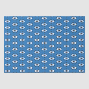 Griechisches Evil Eye Muster Blau Schwarz-weiß Seidenpapier