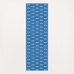 Griechisches Evil Eye Muster Blau Schwarz-weiß Yogamatte